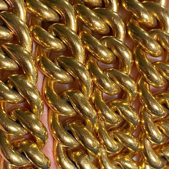 Ralph Lauren Collection * Brass Curb Link ID Tag Triple Wrap Necklace/Bracelet - Picture 8 of 16